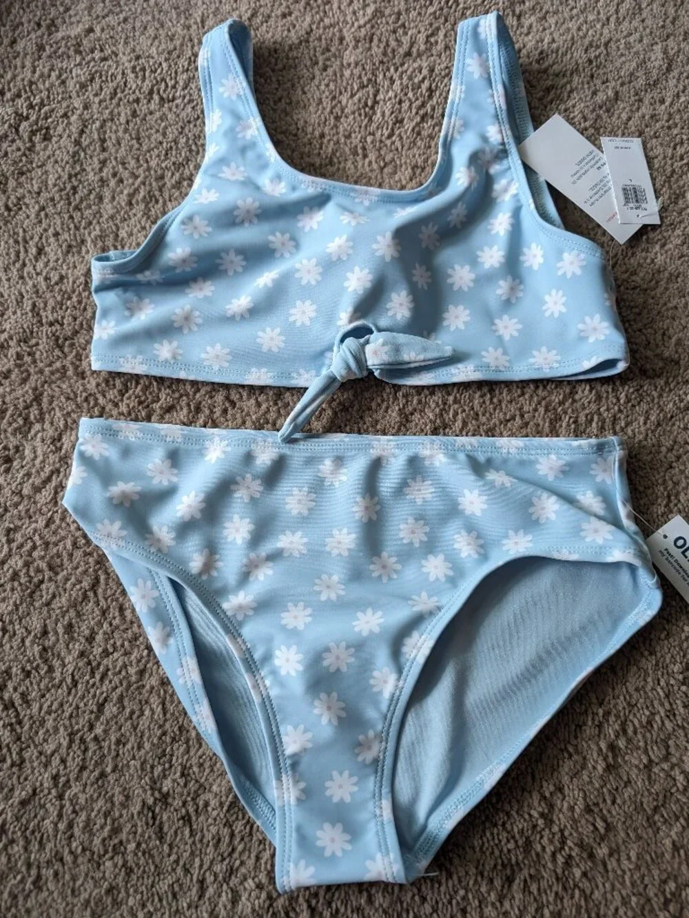 ON light blue daisy 2 pc tankini swimsuit (L 10/12)
